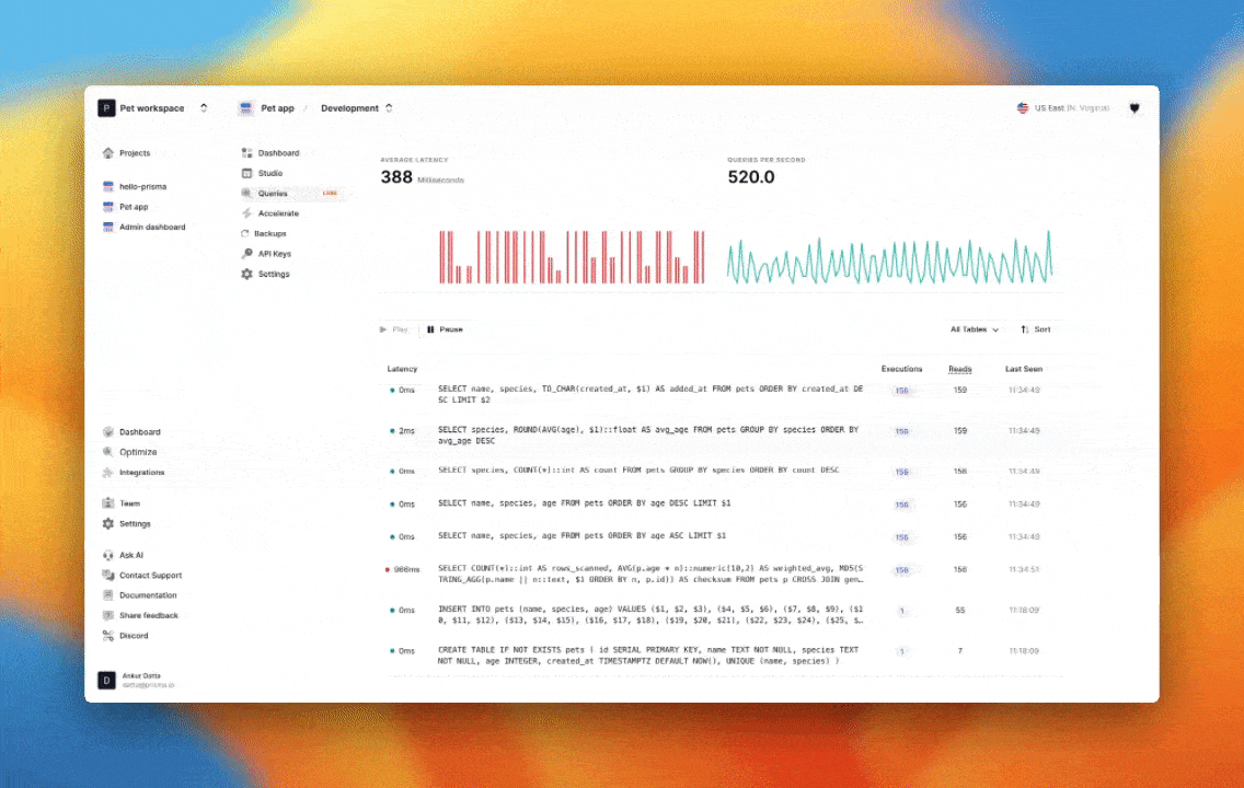 query insights list